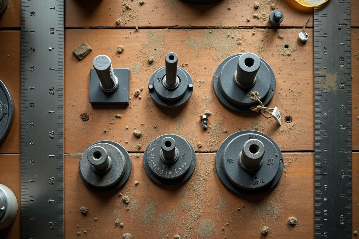 Comparatif des différents types de chevilles murales disposées sur un établi de bricolage